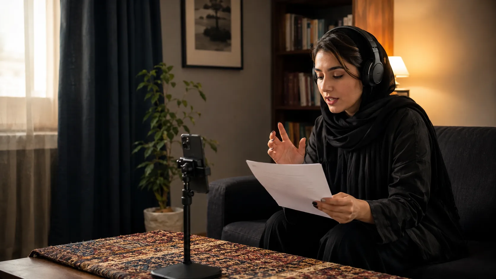 گویندگی با موبایل؛ آموزش ضبط حرفهای و ساخت نمونه صدا 1 ضبط گویندگی با موبایل در محیط آرام خانه