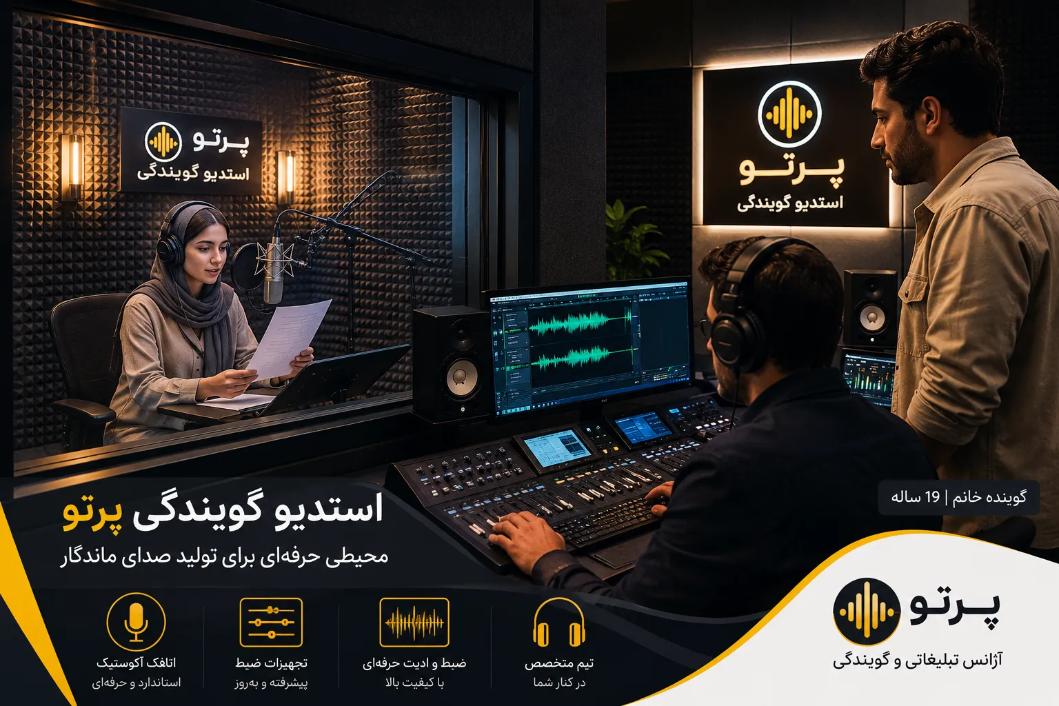 استودیو حرفه ای گویندگی و ضبط تیزر تبلیغاتی